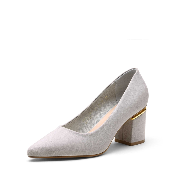 Elegant Chunky Heel Suede Pumps Dream Pairs